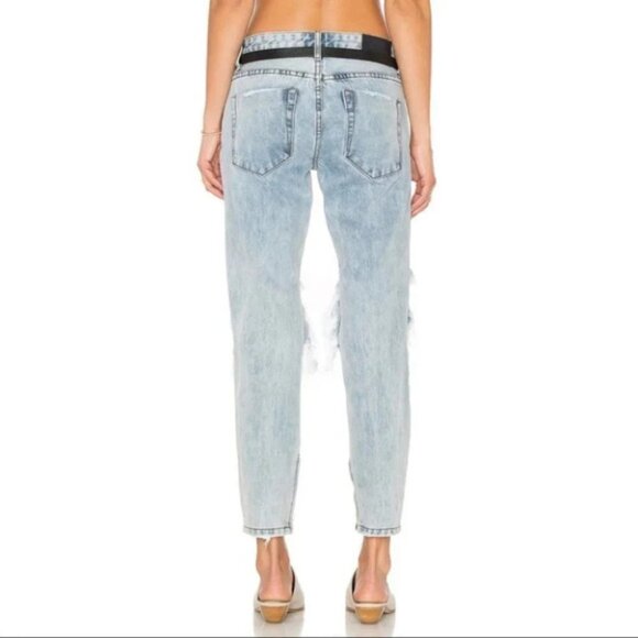 FREE PEOPLE One Teaspoon Freebird Skinny Jean Straight Leg distressed light wash - Picture 13 of 15